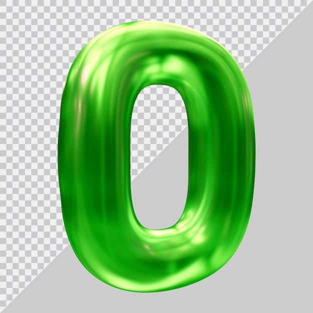 Number 0 with 3d modern style