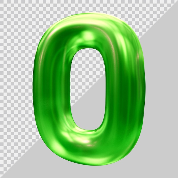 Number 0 with 3d modern style