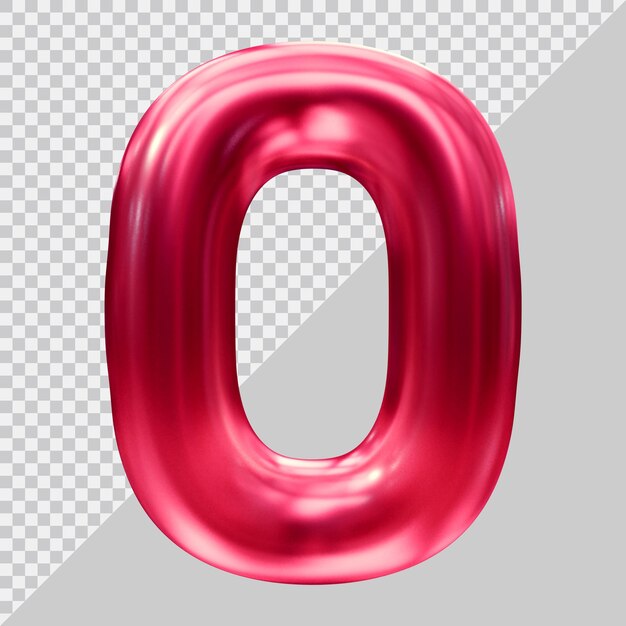 Number 0 with 3d modern style