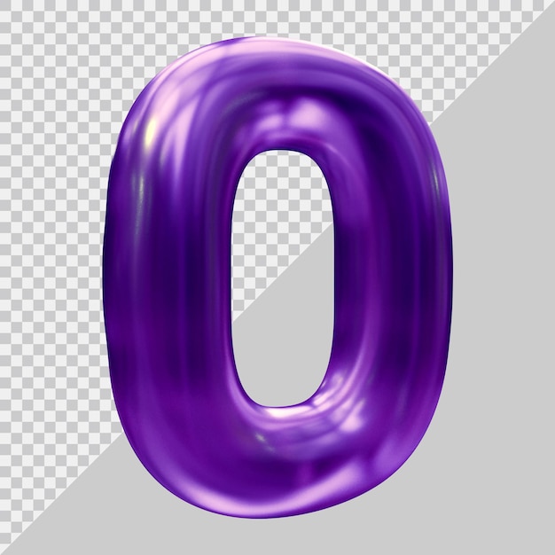 Number 0 with 3d modern style