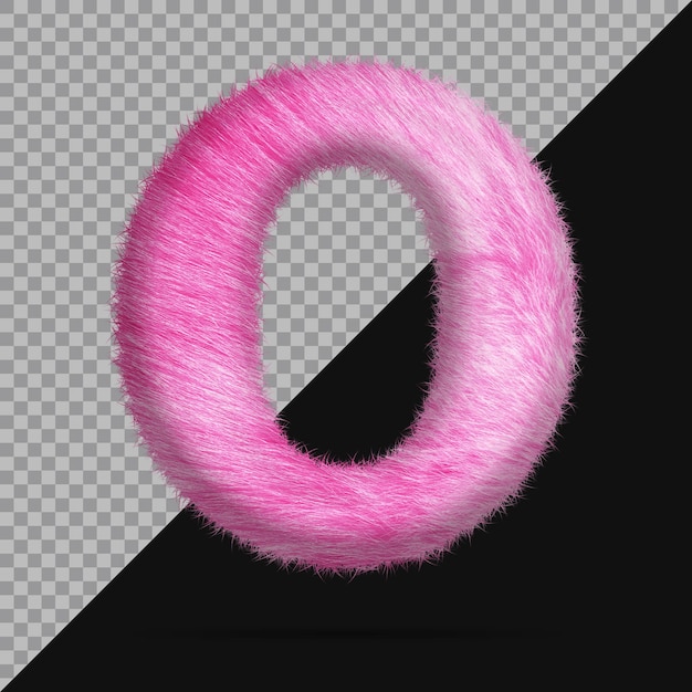 Number 0 with realistic 3d fur
