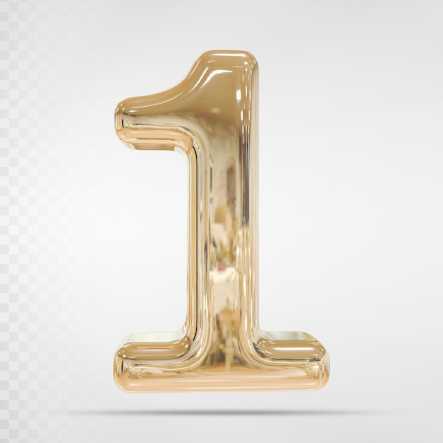 Numero 1 3d golden rendering