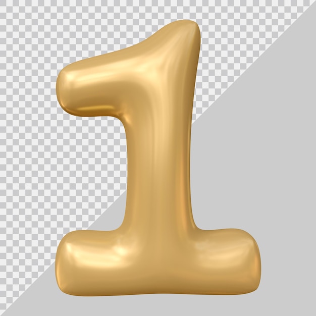 Number 1 design with 3d style