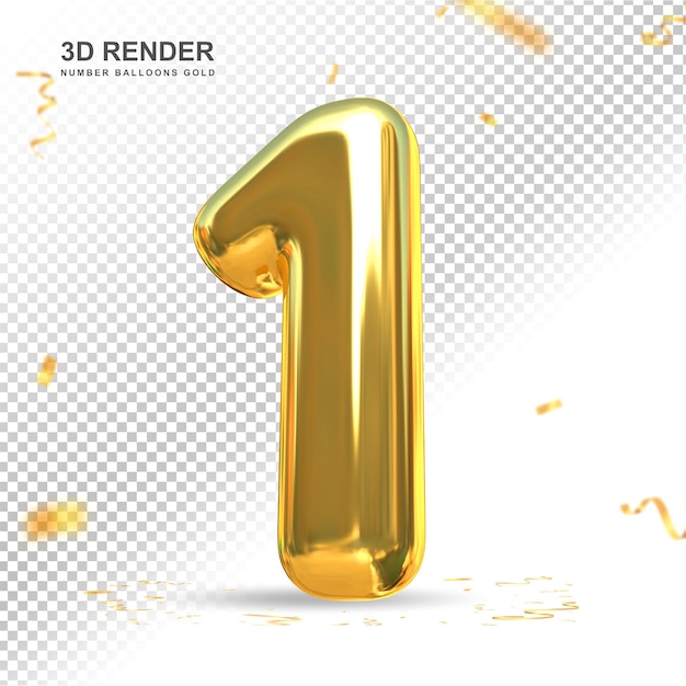 Numero 1 oro lusso 3d