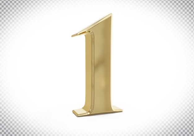 Number 1 golden luxury 3d