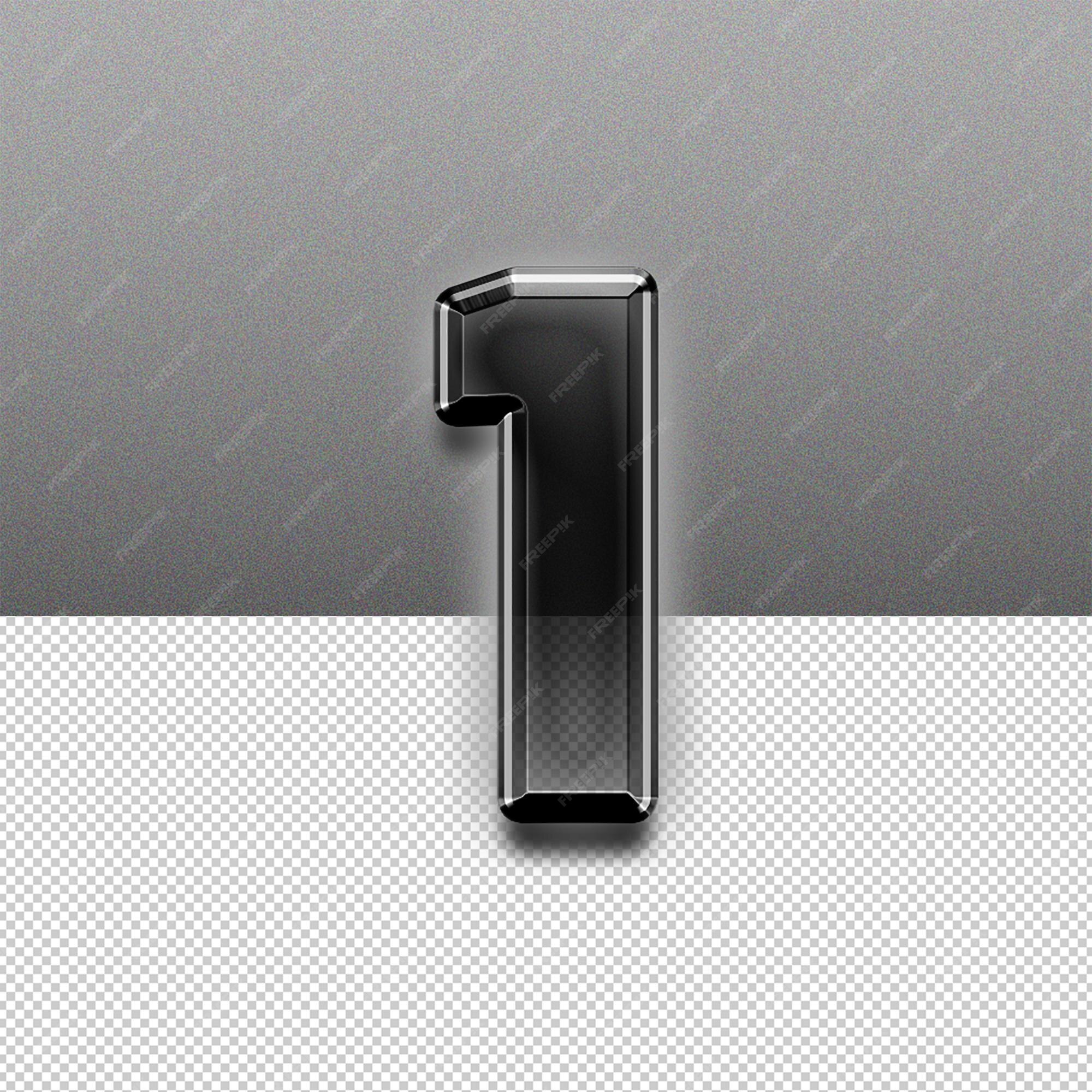 Premium PSD | Number 1 text effect