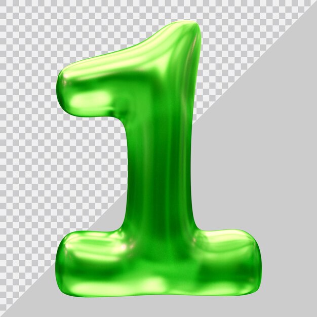 Number 1 with 3d modern style