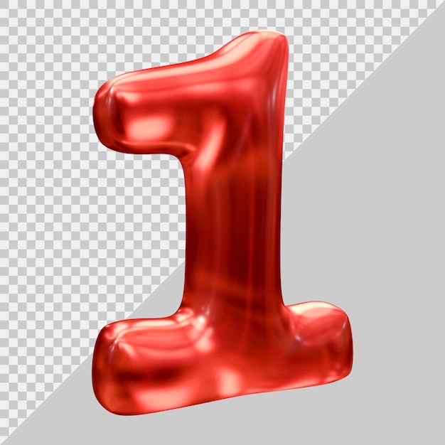 Number 1 with 3d modern style