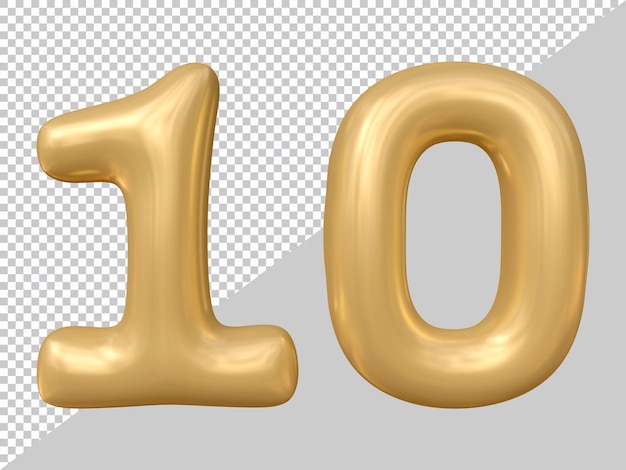 Number 10 design with 3d style