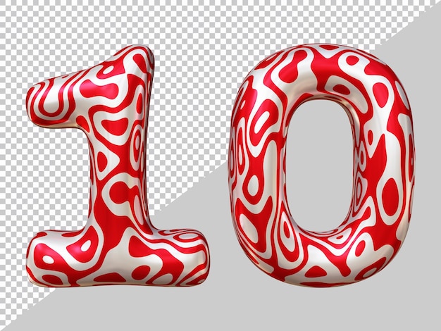 number 10 with 3d modern style
