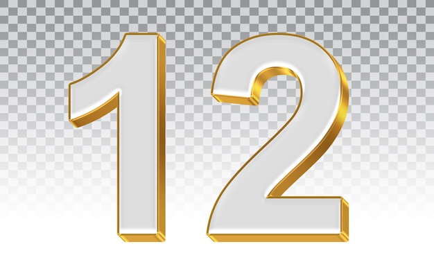 Number 12, 12 and 12 on a transparent background.