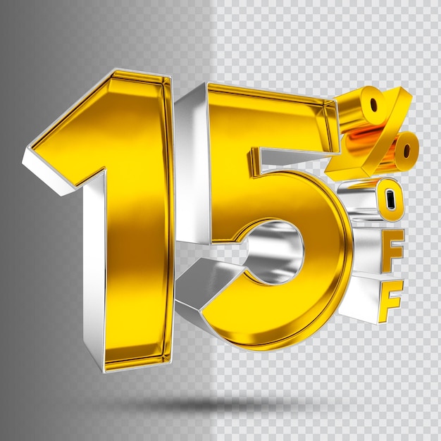 Number 15 off 3d golden luxury