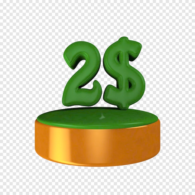 Number 2 dollar 3d