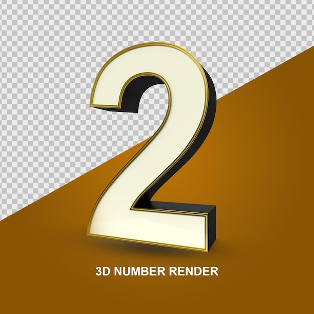 Number 2 3d render