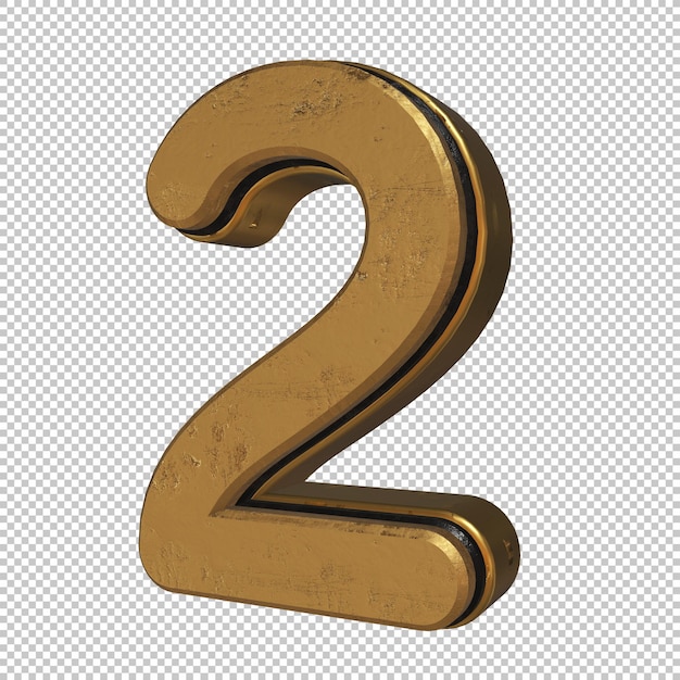номер 2 3d render