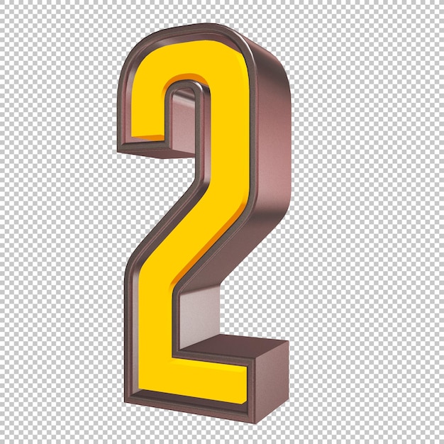 Number 2 3d render