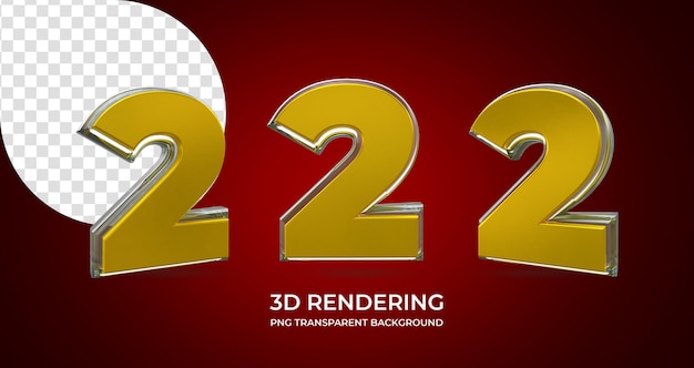 Номер 2 3D-рендеринга изолированный прозрачный фон
