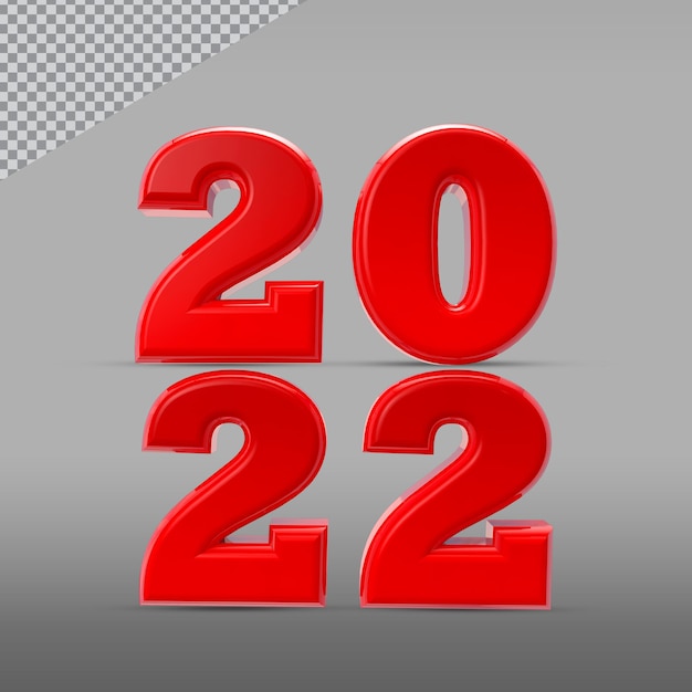 ナンバー20と22スタイルカラーレッドの3D