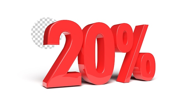 숫자 20% 3d