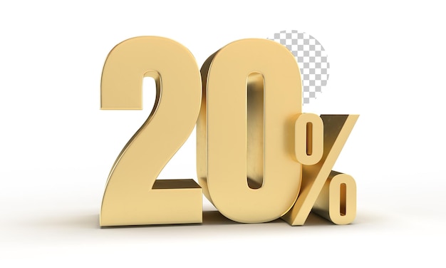 숫자 20% 3d