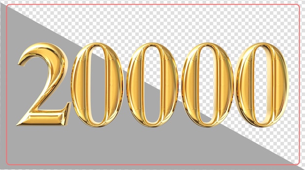 Number 20000 3d rendering