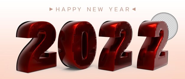 Number 2022 3d new year celebration