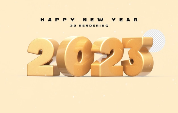 PSD number 2023 happy new year 2023 3d banner