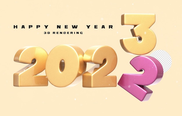 Numero 2023 felice anno nuovo 2023 banner 3d