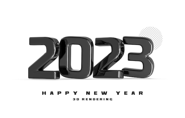 PSD number 2023 new year 3d render