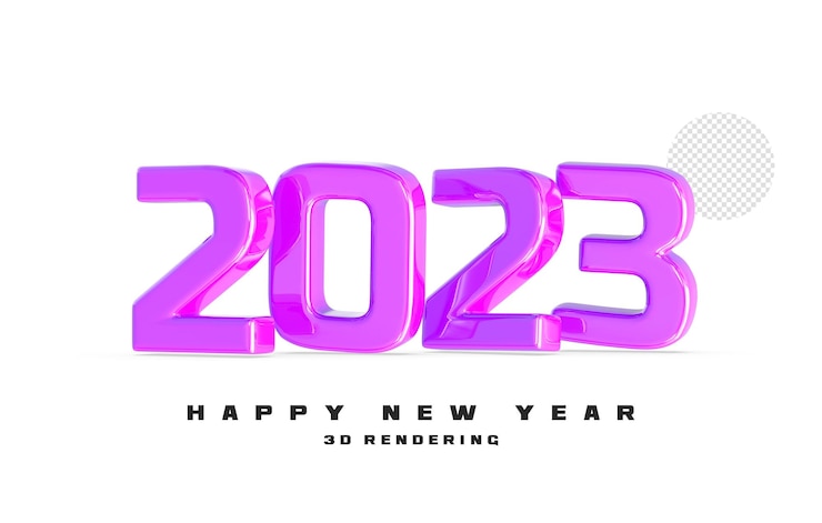 PSD number 2023 new year 3d render
