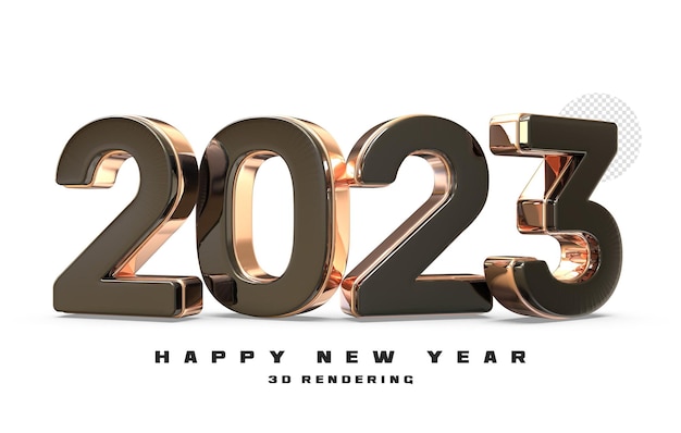 Number 2023 new year 3d render