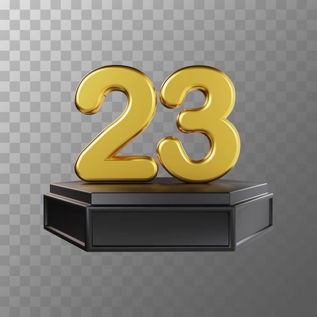 Premium PSD Number 23 golden luxury 3d illustration Premium PSD Number 23 golden luxury 3d illustration