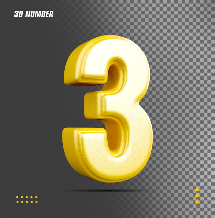 PSD ナンバー3ゴールド3dラグジュアリー