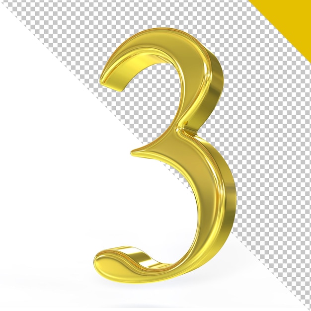 Стили 3D-рендеринга золота номер 3