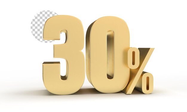 숫자 30% 3d