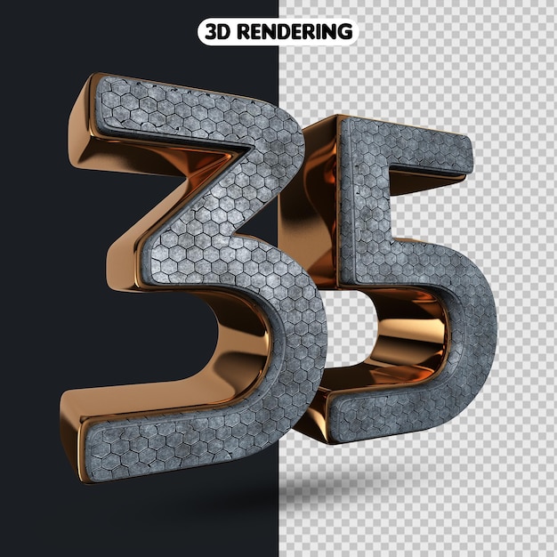 Number 35 3d rendering