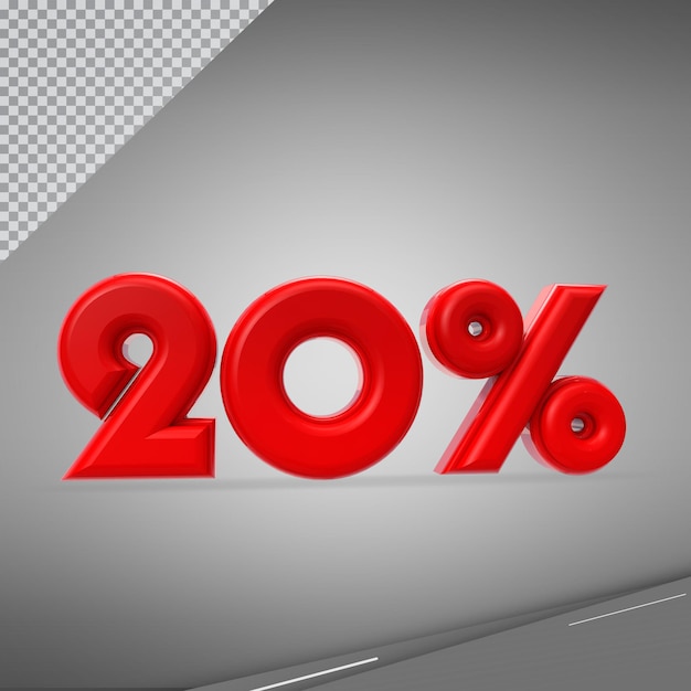 판촉 또는 할인을 위한 번호 3d 20%