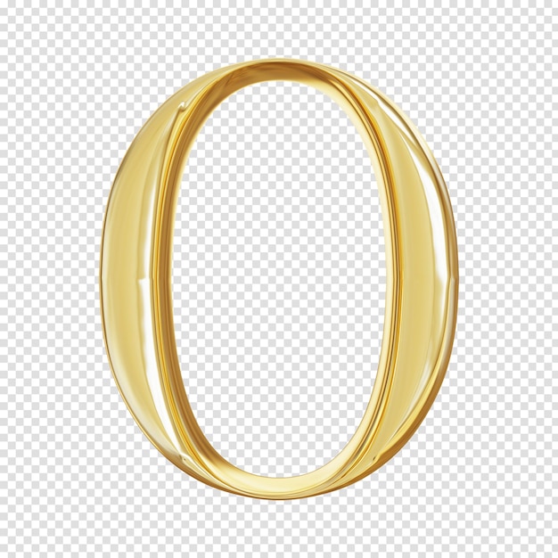 Number 3d gold render