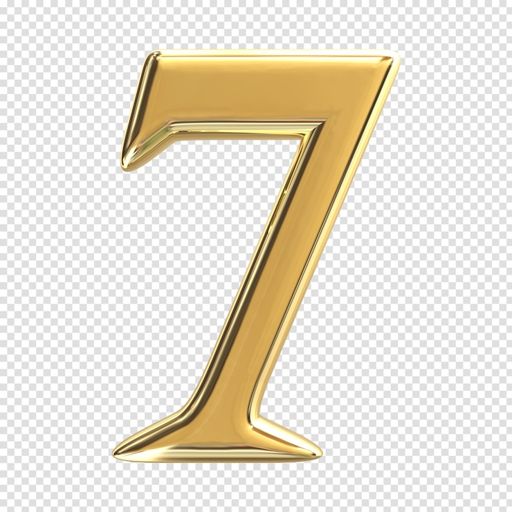 PSD number 3d gold render