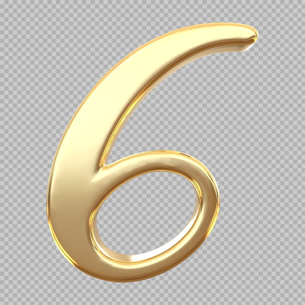 PSD number 3d gold render