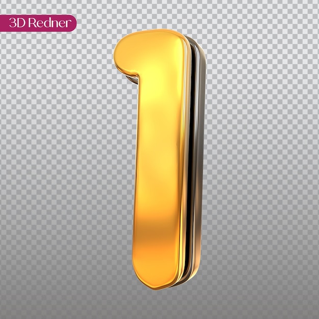 Number 3d gold rendering