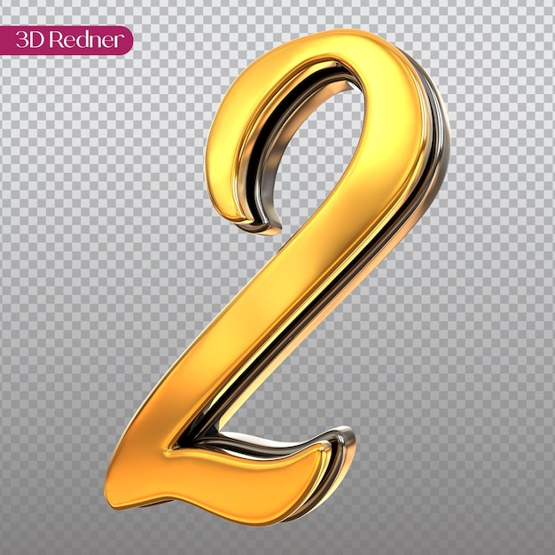 Number 3d gold rendering