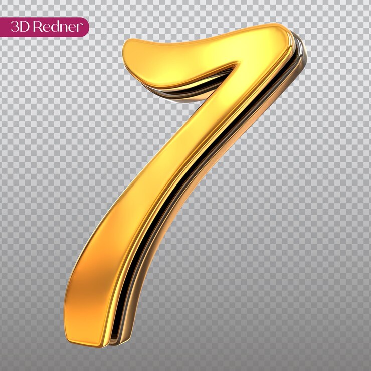 PSD number 3d gold rendering