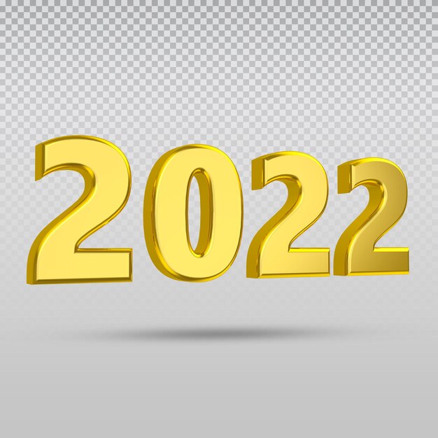 Number 3D for happy new year new 2022