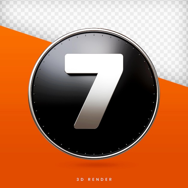 Number 3d render premium ps