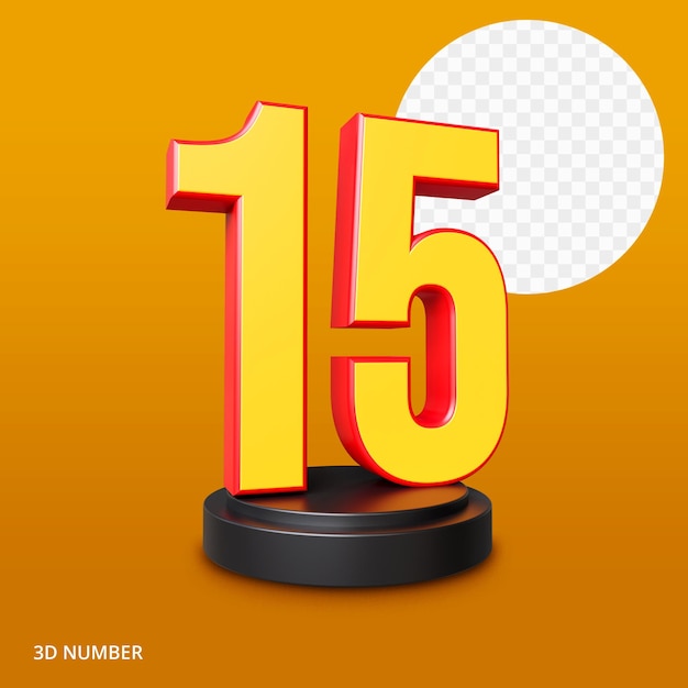 Numero 3d render premium psd