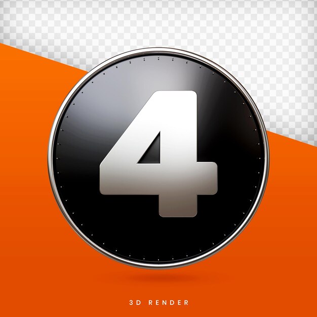 Numero 3d render premium psd