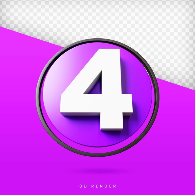 Numero 3d render premium psd