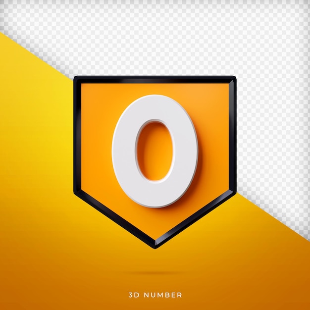 Number 3d render premium psd