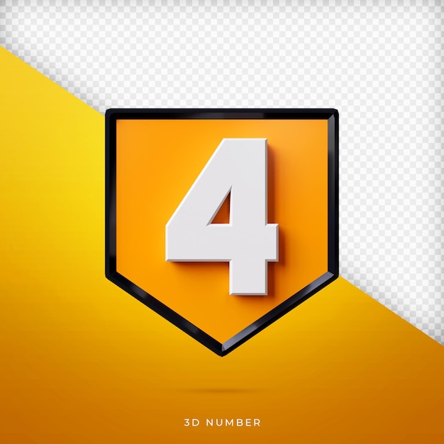 PSD number 3d render premium psd